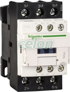 TeSys LC1D AC mágneskapcsoló, 11kW/25A (400V, AC3), csavaros csatlakozás, 1Z+1NY,24VAC tekercsfeszültség, 50Hz, Automatizálás és vezérlés, Védelmi relék és kontaktorok, Általános felhasználású kontaktor, Schneider Electric
