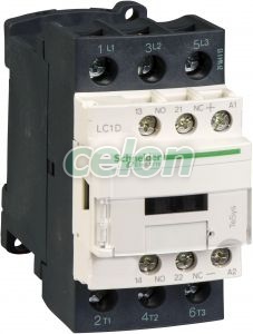 TeSys LC1D AC mágneskapcsoló, 15kW/32A (400V, AC3), csavaros csatlakozás, 1Z+1NY,42VAC tekercsfeszültség, 50Hz, Automatizálás és vezérlés, Védelmi relék és kontaktorok, Általános felhasználású kontaktor, Schneider Electric