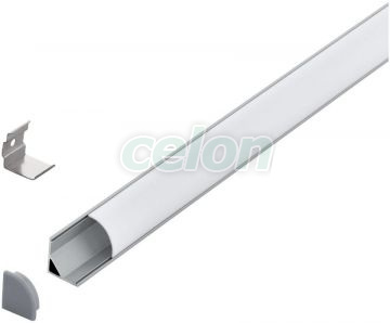 Profil colt intern pentru Led (Cu dispesor) Aluminium, Plastic H:16mm L:1m Argint, Corpuri de Iluminat, Benzi cu LED, Profile Led, Eglo
