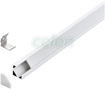 Profil colt intern pentru Led (Cu dispesor) Aluminium, Plastic H:18mm L:2m W:18mm Alb, Corpuri de Iluminat, Benzi cu LED, Profile Led, Eglo