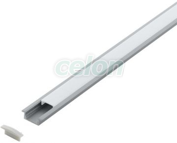 Profil incastrat pentru Led (Cu dispesor) Aluminium, Plastic H:9mm L:1m W:23mm Argint, Corpuri de Iluminat, Benzi cu LED, Profile Led, Eglo