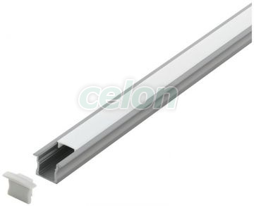 Profil incastrat pentru Led (Cu dispesor) Aluminium, Plastic H:15mm L:1m W:23mm Argint, Corpuri de Iluminat, Benzi cu LED, Profile Led, Eglo