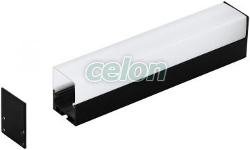 Profil aplicat pentru Led (Cu dispesor) Aluminium, Plastic H:45mm L:1m W:35mm Alb, Negru, Corpuri de Iluminat, Benzi cu LED, Profile Led, Eglo