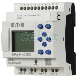 Control relay easyE4, display, 100-240V AC/DC, 8 inputs, 4 relay outputs, Egyéb termékek, Eaton, Automatizálási termékek, Eaton