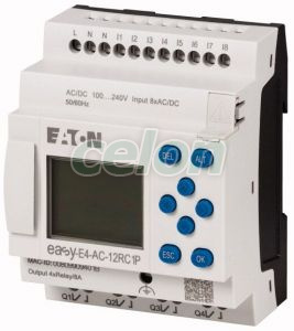 Control relay easyE4, display, 100-240V AC/DC, 8 inputs, 4 relay outputs, plug-in terminals, Egyéb termékek, Eaton, Automatizálási termékek, Eaton