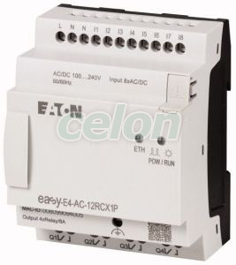 Control relay easyE4, without display, 100-240V AC/DC, 8 inputs, 4 relay outputs, plug-in terminals, Egyéb termékek, Eaton, Automatizálási termékek, Eaton