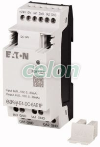 Expansion module for easyE4, 4 analog.inputs, 2 analog.outputs, 0-10V / 0(4)-20mA, plug-in terminals, Alte Produse, Eaton, Automatizări, Eaton