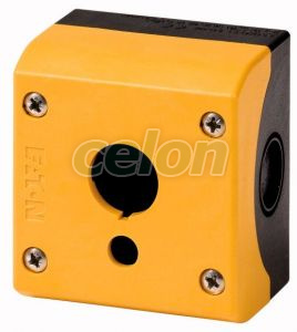 Surface mounting enclosure, IP67, for emerg.stop button + light ring M22-XPV60…, yellow,custom.label, Alte Produse, Eaton, Întrerupătoare și separatoare de protecție, Eaton