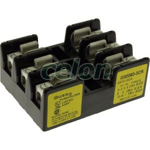 Fuse Block (Ul Standard), Class G, Box Terminals, 480V Ac/Dc, 60A, 3-Pole G30060-3CR-Eaton, Alte Produse, Eaton, Siguranțe fuzibile, Eaton