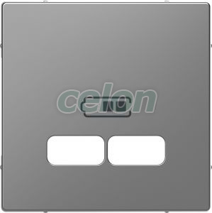 Placa priza USB SysD otel inoxidabil MTN4367-6036, Prize - Intrerupatoare, Game Merten, Merten - System D-Life, Functii diverse D-Life, Merten