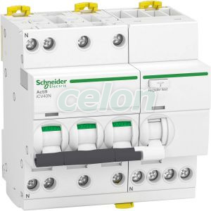 Acti9 iCV40N Intrerupator Automat Diferential RCBO 3P+N C 16A 300mA 6kA AC A9DE7716, Aparataje modulare, Aparataj de protectie diferentiala, Aparataj de protectie diferentiala, Schneider Electric