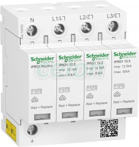 Acti9 Descarcator Iprd1 12.5R 3Pn 350V - Schneider Electric, Aparataje modulare, Protectie impotriva supratensiunilor, Schneider Electric