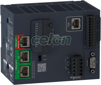 Modicon M262 mozgásvezérlő PLC, 8 I/O, 1 incr/SSI enkóder be, max. 4 tengely, 1xSercos, 2xEth/IP, 1xRS232/RS485, Egyéb termékek, Schneider Electric, Egyéb termékek, Schneider Electric