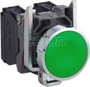 Buton Verde Incastrabil 1No 1Nc, Automatizari Industriale, Butoane, Comutatoare, Lampi, cutii cu butoane si joystickuri, Butoane, selectoare si lampi din metal Ø22, Butoane Ø22, Schneider Electric