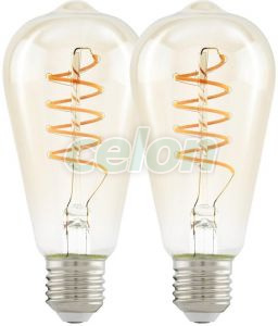 Bec E27 LED EGLO 12538, E27 1X12W 1521lm 2700K Lumina calda, Transparent, Surse de Lumina, Lampi LED Vintage Edison, Eglo