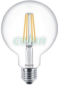 LED Classic Filament Globe G93 CL 7 60W 2700K 806lm E27 15.000h, Surse de Lumina, Lampi si tuburi cu LED, Becuri LED forma glob, Philips
