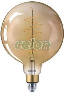 LED Classic Giant G200 Gold Dim 6.5 40W 2000K 470lm E27 15.000h, Surse de Lumina, Lampi LED Vintage Edison, Philips