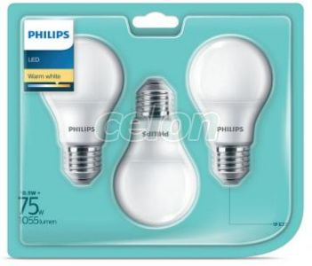 LED bulb A60M FR Set 3x10.5 75W 2700K 1055lm E27 15.000h, Fényforrások, LED fényforrások és fénycsövek, LED normál izzók, Philips
