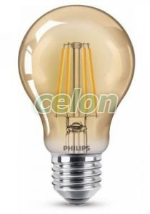LED Classic Filament A60 Gold 4 35W 2500K 400lm E27 15.000h, Surse de Lumina, Lampi si tuburi cu LED, Becuri LED forma clasica, Philips