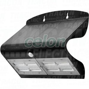 Napelemes LED fali világítótest mozgásérzékelővel, fekete 6,8 W, 4000 K, 800 lm, IP65, 3,7 V, 4 Ah, Egyéb termékek, Tracon Electric, Világító- és lámpatestek, Tracon Electric
