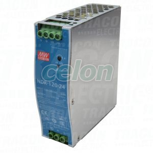 Alimentator cu montaj pe sină DIN, iesire de CC, reglabilă 90-264 VAC / 24-28 VDC; 120 W; 0-5 A, Alte Produse, Tracon Electric, Surse de lumina, Tracon Electric