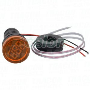 Árammérő, LED jelzőfény, sárga 1-100A, Um=230VAC, d=22mm, Egyéb termékek, Tracon Electric, Ipari automatizálás, Tracon Electric