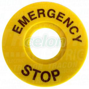 EMERGENCY STOP lap d=60mm; h=2mm; ABS, Egyéb termékek, Tracon Electric, Ipari automatizálás, Tracon Electric