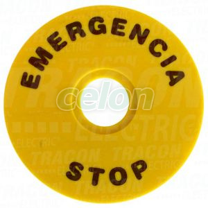 EMERGENCY STOP lap d=90mm; h=2mm; ABS, Egyéb termékek, Tracon Electric, Ipari automatizálás, Tracon Electric