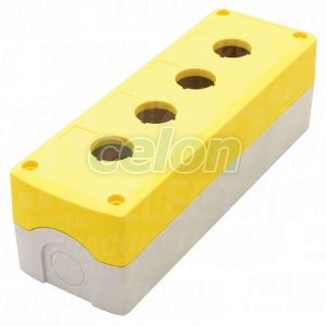 Carcasă pentru butoane, galben,4 d=22,5, IP65, 2×PG-13,5, Alte Produse, Tracon Electric, Automatizari industriale, Tracon Electric