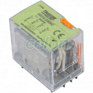 Releu miniaturizat de puterecu buton test și indicat.stare 12V DC / 4×CO (12A, 230V AC / 28V DC), Alte Produse, Tracon Electric, Relee, Tracon Electric