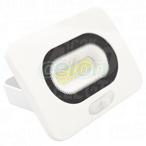 SMD fényvető mozgásérzékelővel, fehér 10W, 4000K, IP65, 220-240V AC, 750lm, 110°, 3-10m, EEI=G, Egyéb termékek, Tracon Electric, Világító- és lámpatestek, Tracon Electric