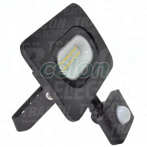 SMD fényvető mozgásérzékelővel, fekete 220-240V,10W,4000K,IP65, 750lm,120°, 10s-7min, 3-10m, EEI=G, Egyéb termékek, Tracon Electric, Világító- és lámpatestek, Tracon Electric