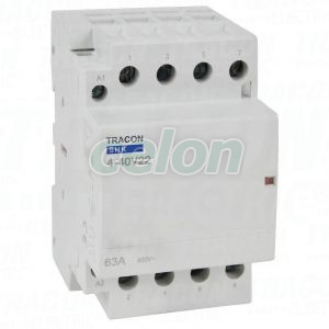 Installációs kontaktor 230V AC, 50Hz, 3 Mod, 2×NO+2×NC, AC1/AC7a, 40A, Egyéb termékek, Tracon Electric, Hálózati installáció, Tracon Electric