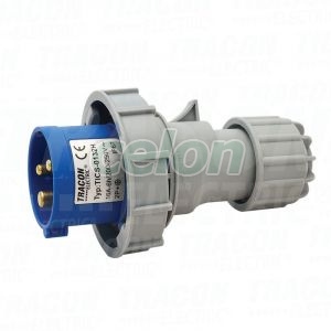 Ipari csatlakozó dugó, fokozott védelemmel 16A, 250V, 2P+E, 6h, IP67, Egyéb termékek, Tracon Electric, Csatlakozó eszköz, Tracon Electric