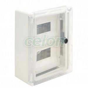 Műanyag elosztószekrény maszkos átlátszó ajtóval 2×9mod, H×W×D=330×250×130mm, IP65, IK10, 1000V AC/DC, Egyéb termékek, Tracon Electric, Elosztódoboz, szekrény, Tracon Electric