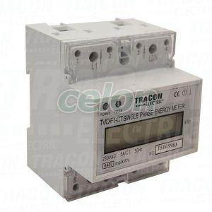 LCD kijelzésű egyfázisú áramváltós fogyasztásmérő 230V / 5 A Pd=1W, Egyéb termékek, Tracon Electric, Mérőműszer, Tracon Electric