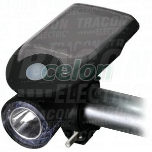 Lanternă LED pentru bicicletă cu panou fotovoltaic 3W, 6000K, 1200mAh Li-Ion, 200lm, IP64, 6h, Alte Produse, Tracon Electric, Corpuri de iluminat, Tracon Electric