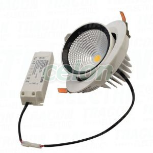 Beépíthető álmennyezeti LED lámpatest, forgatható 230 V, 50 Hz, 35 W, 3500 lm, 4000 K, EEI=F, Egyéb termékek, Tracon Electric, Világító- és lámpatestek, Tracon Electric