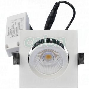 Corp de iluminat LED încastrat, pătrat, reglabil 230 V, 50Hz, 5W, 4000K, 510lm, 60°, IP65, EEI=F, Alte Produse, Tracon Electric, Corpuri de iluminat, Tracon Electric