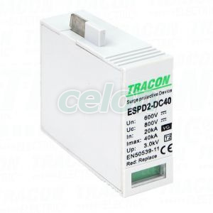 Element modular desc. de supratensiune,VG, T2, DC,600V Ucpv: 800V; In:20kA; Imax:40kA; Up:2,6kV; Var+GTD, Alte Produse, Tracon Electric, Aparataje, Tracon Electric