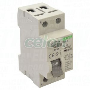 Bloc cu protecţie diferenţială, 2 poli 63A, 100mA, 6kA, A, Alte Produse, Tracon Electric, Aparataje, Tracon Electric