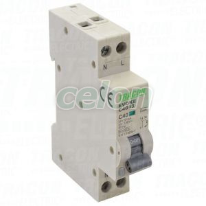 Disjunctor cu prot. diferent., electronic, 2P, 1 mod., C C40, 30mA, 6kA, AC,, Alte Produse, Tracon Electric, Aparataje, Tracon Electric