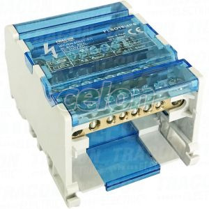 Distribuitor modular cu capaccare se poate deschide 1×16(10) mm2 / 5×10(6) mm2, 500VAC/DC, 80A, Aparataje modulare, Accesorii, Repartitoare, Tracon Electric