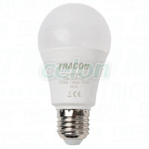 Gömb burájú LED fényforrás 230 V, 50 Hz, 12 W,4000 K, E27, 1450 lm, 250°, A60, EEI=E, Egyéb termékek, Tracon Electric, LED fényforrás, Tracon Electric