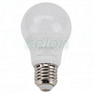 Gömb burájú LED fényforrás SAMSUNG chippel 230V,50Hz,7W,3000K,E27,600 lm,200°,A60,SAMSUNG chip, EEI=F, Egyéb termékek, Tracon Electric, LED fényforrás, Tracon Electric