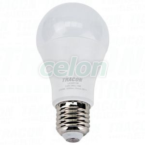 Gömb burájú LED fényforrás SAMSUNG chippel 230V,50Hz,12W,3000K,E27,1030 lm,200°,A60,SAMSUNG chip, EEI=F, Egyéb termékek, Tracon Electric, LED fényforrás, Tracon Electric