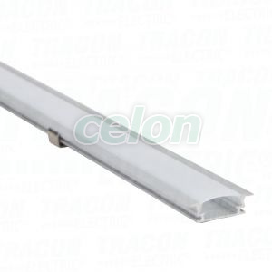 Alumínium profil LED szalagokhoz, lapos, besüllyeszthető W=10mm, Egyéb termékek, Tracon Electric, Fényforrások, Tracon Electric