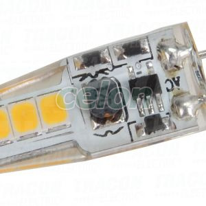 Sursă de lumină LED cu înveliș din silicon 12 VAC/DC, 2 W, 3000 K, G4, 180 lm, 270°, EEI=F, Alte Produse, Tracon Electric, Surse de lumina, Tracon Electric