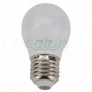 Gömb burájú LED fényforrás SAMSUNG chippel 230V,50Hz,5W,4000K,E27,400lm,180°,G45,SAMSUNG chip, EEI=F, Egyéb termékek, Tracon Electric, LED fényforrás, Tracon Electric