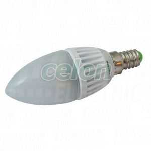 Gyertya búrájú LED fényforrás, tejüveg 230VAC, 5 W, 2700 K, E14, 370 lm, 250°, EEI=G, Egyéb termékek, Tracon Electric, Fényforrások, Tracon Electric
